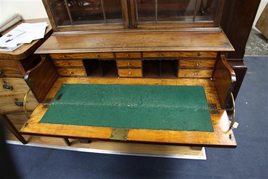 A George III mahogany secretaire bookcase, W.3ft 8in. D.1ft 10in.